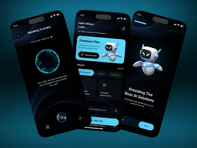 AIChatbot App Ui Design ai ai bot ai chat app app design chatbot chatbot app clean design design systems gradient minimal mobile app ui design