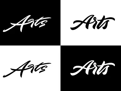 Arts, Logotype. Which do you prefer? arts branding design illustration lettering ligature logo logo design logotype matt vergotis script typeface typography verg