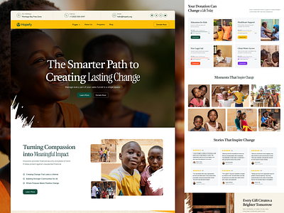 Non-profit organization website charity creative design designinspiration figma foundation framer framerwebsite landing page minimal ngo non profit non profit organization ui uiux web design website
