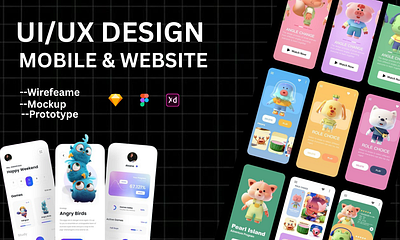 Modern, Professional Website & Mobile UI/UX Design 3d animation branding graphic design landing page mobile design motion graphics ui ux design website design