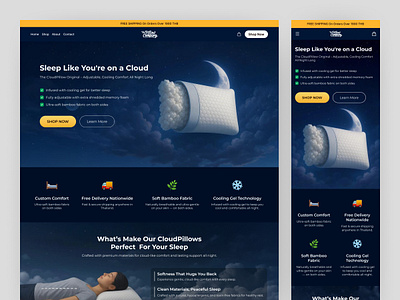 Pillow website design by Shopify blanckets blanket website ecommerce design ecommerce website pillow shopify website pillow website product page sales coverter sales page shopify designer shopify developer shopify expert web ui