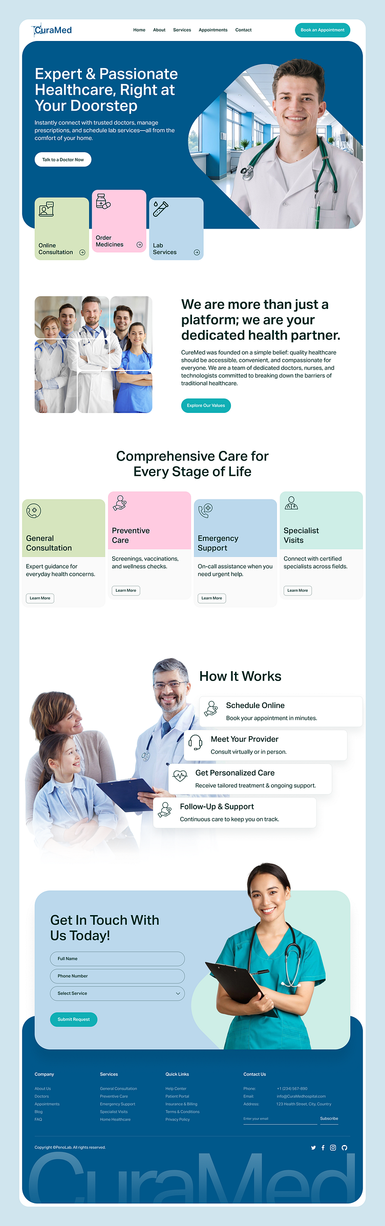 Modern Healthcare Platform Website Design | Medical Services UI by Peno ...