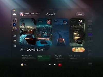 Discord, But it's Twitch now. broadcasting clean design dark discord figma glass ui glassmorphism intuitive liquid glass live streaming mani jalilzadeh product redesign stream streaming twitch ui ux