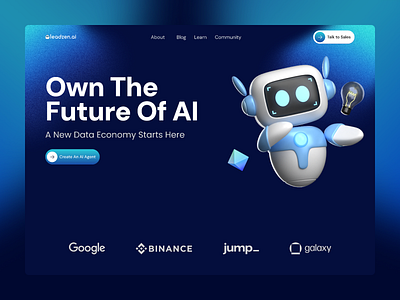 AI agent website landing page 3d ai ai agent website ai agents ai landing page ai startup award winning website crypto fintech futuristic website saas uiux web design web3