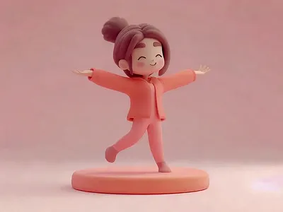 3d dancing girl motion graphic | Cute 3d animation 3d 3d animation 3d illustration 3d modeling 3d motion graphic branding design gerdoo graphic design illustration pastel color render soft style