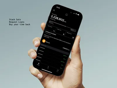 Strike - Stack Sats & Request Loans app design dark theme dark ui design concept ios mobile app mobile design product design redesign uiux
