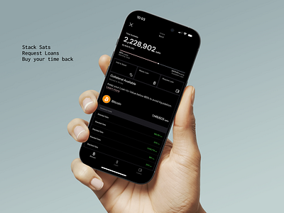 Strike - Stack Sats & Request Loans app design dark theme dark ui design concept ios mobile app mobile design product design redesign uiux