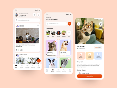 PawDate | Pet Adoption Mobile App UI app branding design figma graphic design illustration logo mobile app mobile app ui mobile app ui design mobile app ux mobile app ux design pet pet app ui pet app ux pet mobile app typography ui ux vector