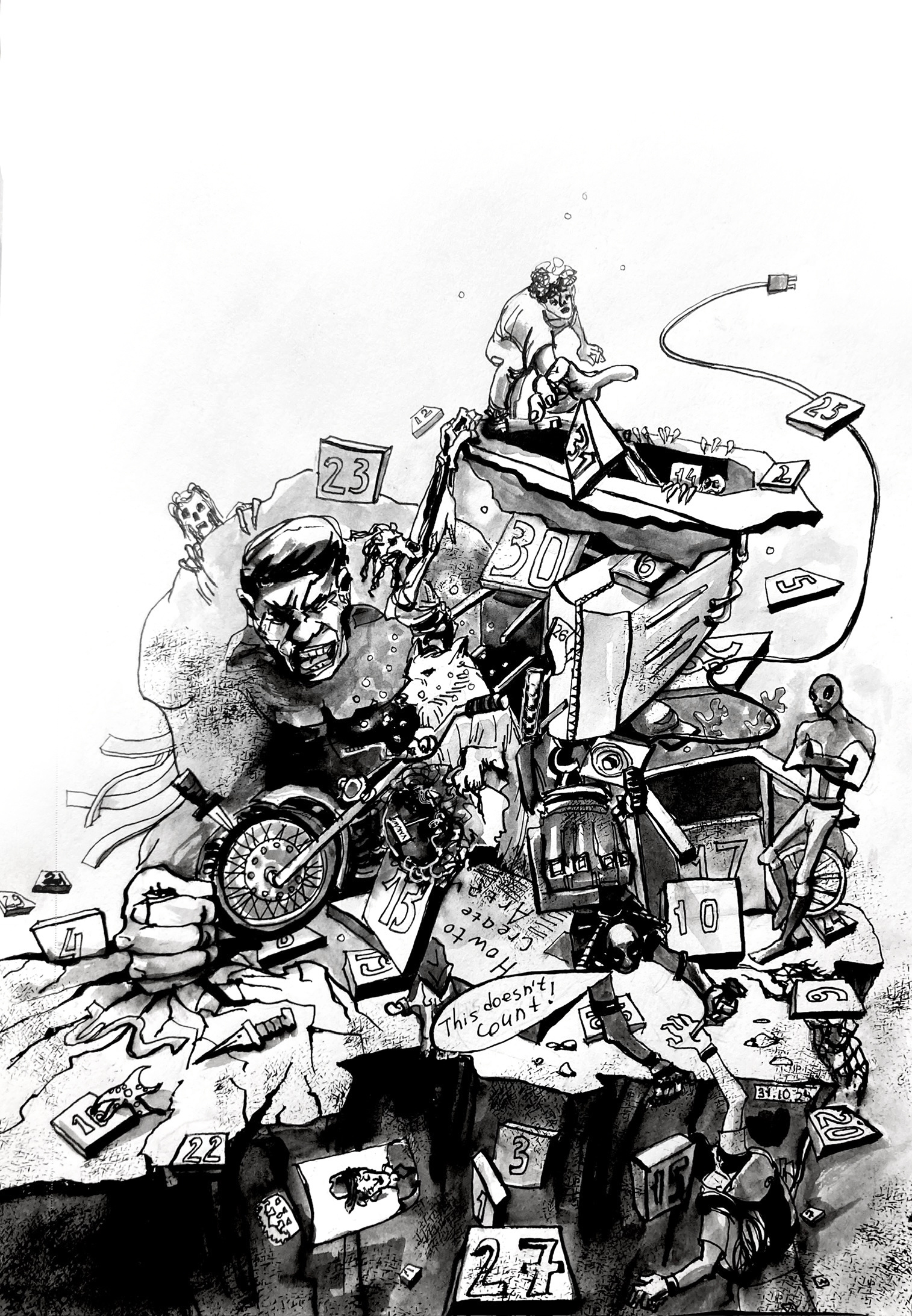 Example of Hand Drawn Illustration (B&W)