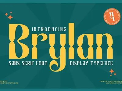 Brylan – Retro Display Sans Font branding design display graphic design illustration logo luxury magazine retro sport typography vintage