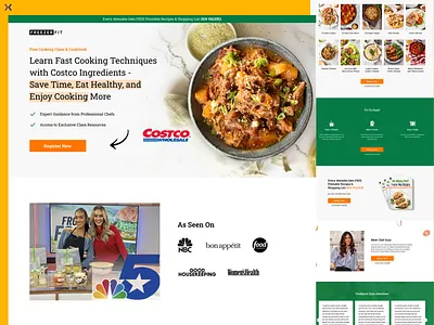 Lead Generation Landing Page clean cooking design dribbble shot free cooking class landing page design lead generation lead generation landing page ui ux