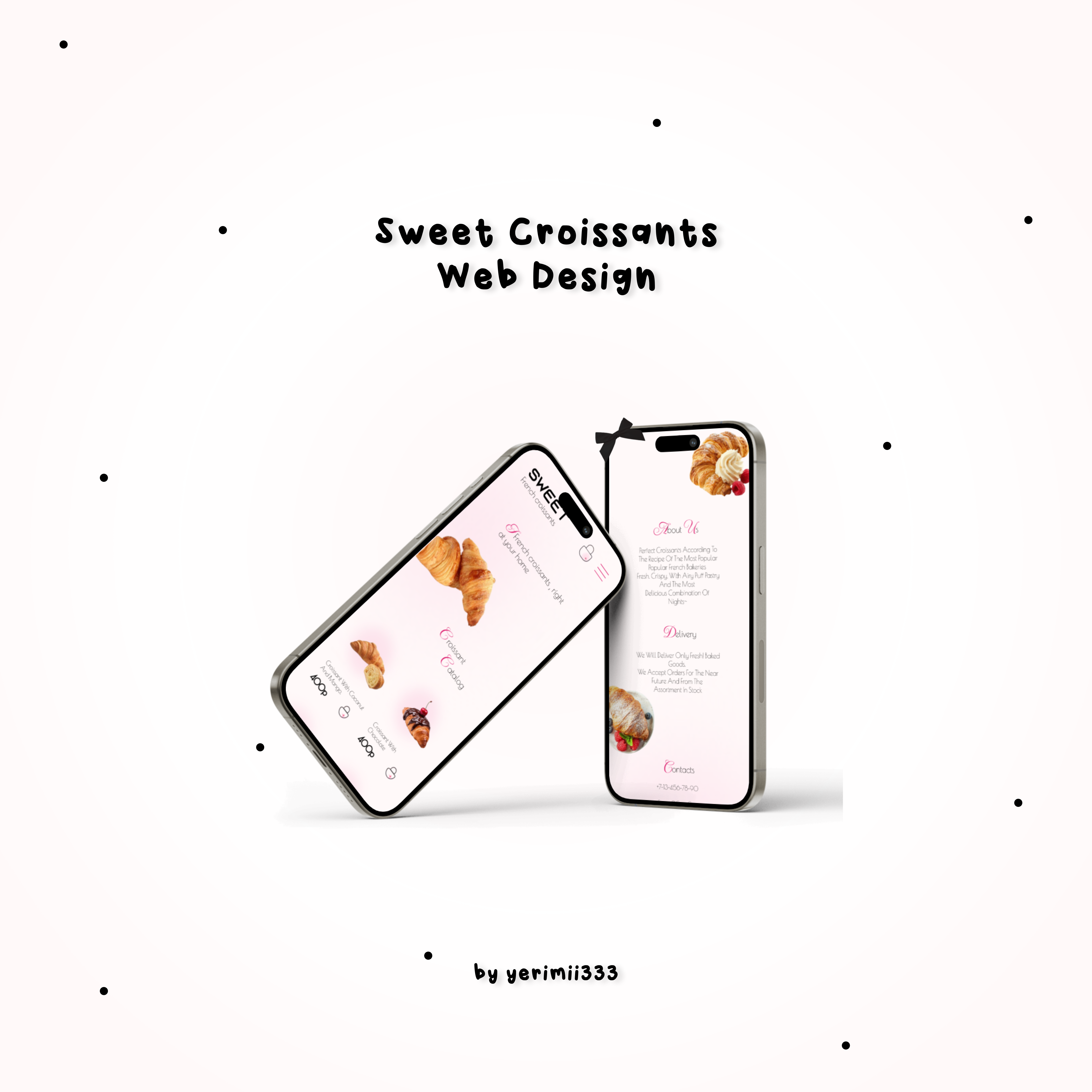 Sweet — French Croissant Website Design branding figma frenchdesign graphic design logo pinkweb ui web webdesign website