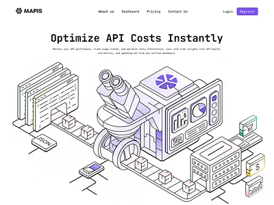 Isometric Illustration api branding clean dashboard design figma finops fintech graphic design header illustration illustrator isometric landing line logo ui uiux vector website