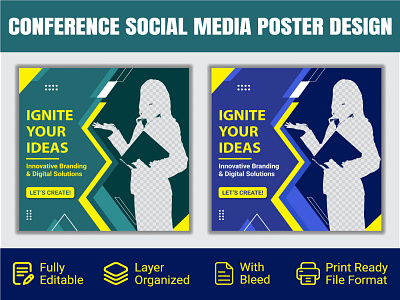 Corporate Social Media Banner Design advertising agency announcement audience community company concept education innovation leadership minimal networking online poster product speaker strategy technology visual workshop