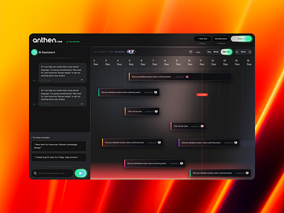 Dark theme Dashboard Project | Ai Product Redesign aiassistant aidashboard aiproduct automationdesign cleanui crmdashboard dashboarddesign designforstartups interactiondesign lighttheme minimaldesign moderninterface productivitytool projectmanagement saasdesign taskmanager timelineapp uxinspiration uxuidesign webappdesign
