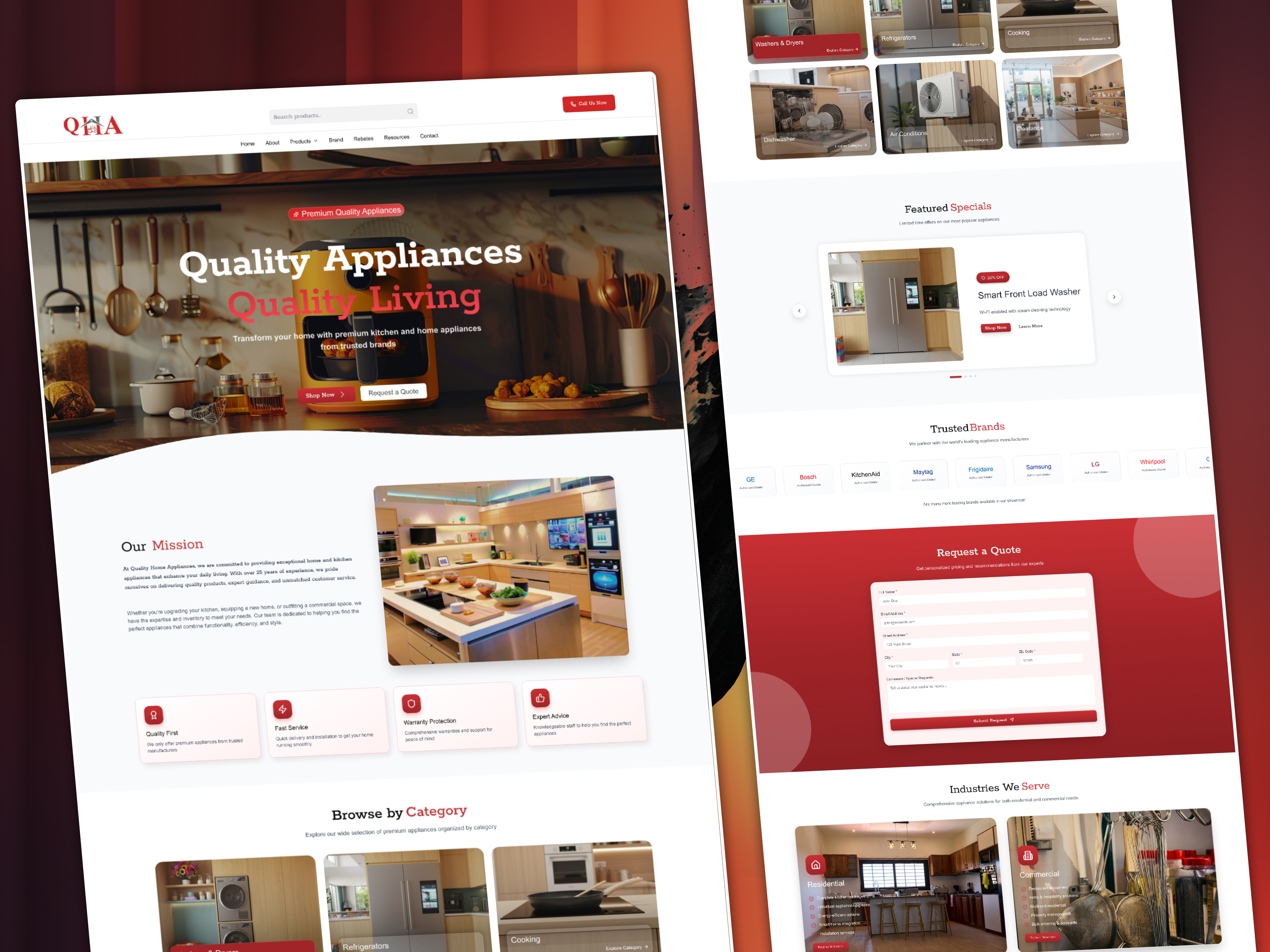 Quality Home Appliance - E-commerce Website Design branding cleanui dailyui dashboarddesign design dribbbleshots ecommerce figma fintechdesign graphic design illustration landing page minimaldesign trend trending ui ui uidesign ux web design website