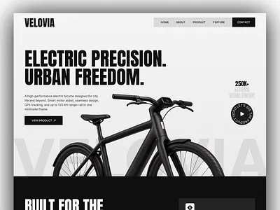 Electric Bicycle Landing Page Design design e bike electric bike landing page new design ui uiux ux web web design