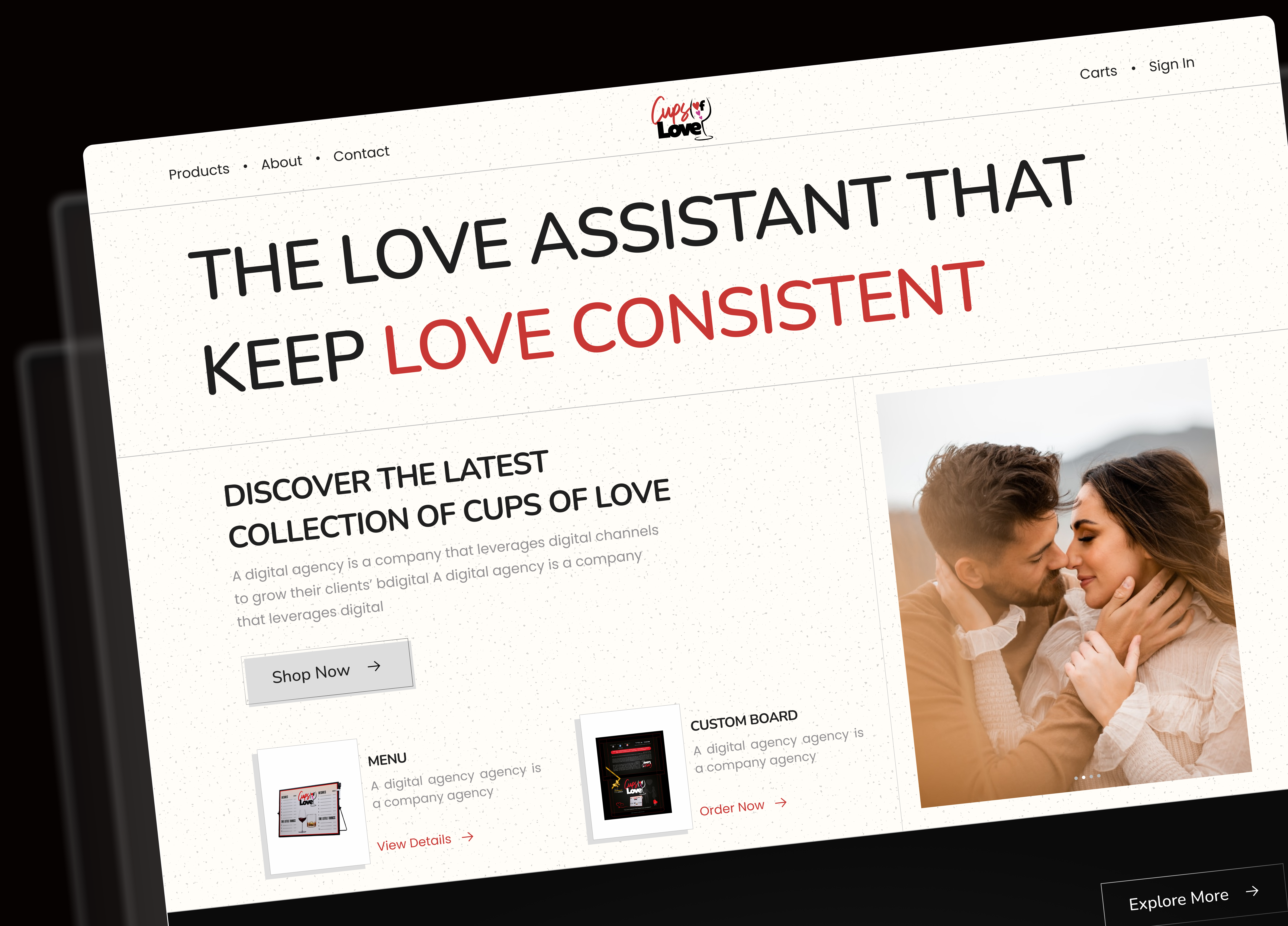 E-commerce Website dating hero e commerce uiux e commerce website landing page ui