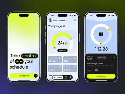 Focusly – Smart Task & Time Manager app clean interface design focus app mobile app productivity app task manager ui uiux ux web web design