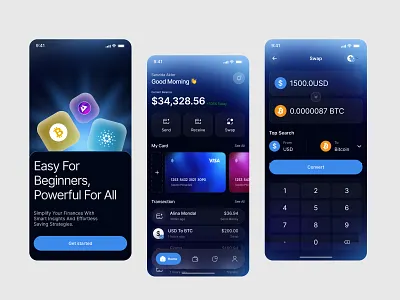 Crypto App Design banking app banking app design crypto crypto app finance app fintech mobile mobile app mobile banking app money oripio payment product design trading transaction wallet app design