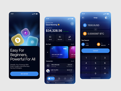 Crypto App Design banking app banking app design crypto crypto app finance app fintech mobile mobile app mobile banking app money oripio payment product design trading transaction wallet app design