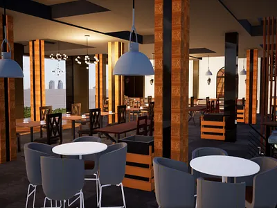 3D INTERIOR DESIGN FOR ON POINT COFFEE, LOMBOK, INDONESIA 3d graphic design illustration