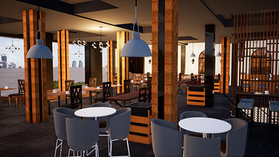 3D INTERIOR DESIGN FOR ON POINT COFFEE, LOMBOK, INDONESIA 3d graphic design illustration