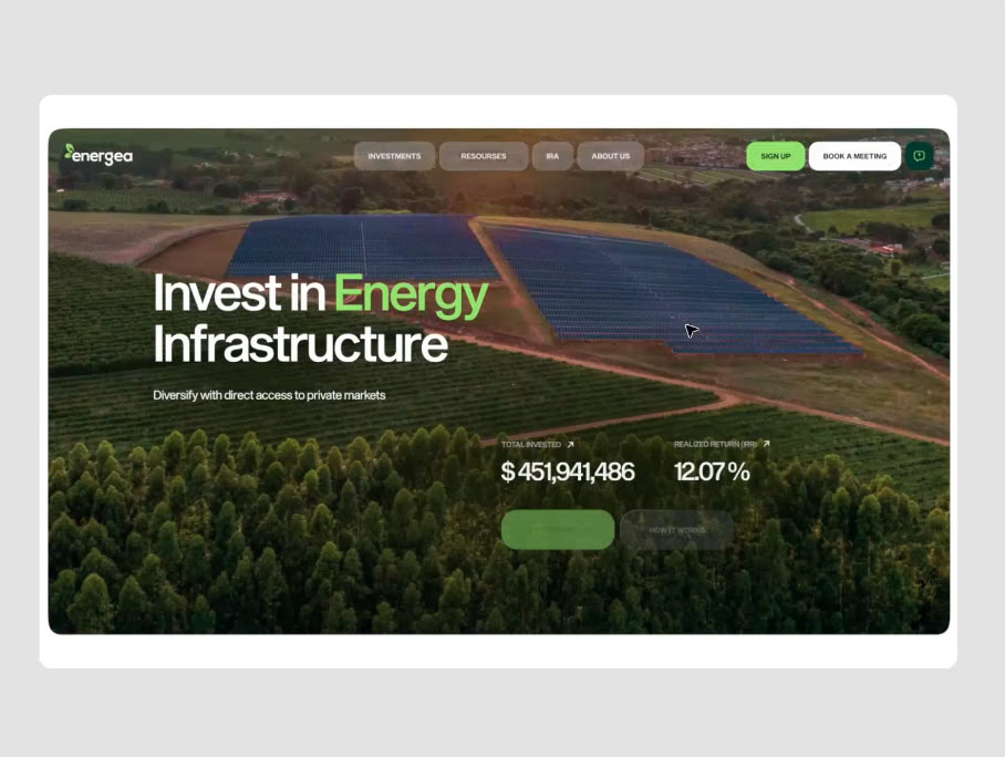 Renewable Energy Website Concept alternative energy cimate tech design inspiration eco eco system energy environmental green energy landing page motion design nature renewable renewable energy saas solar energy solar pannel solar power sustainable sustainable design