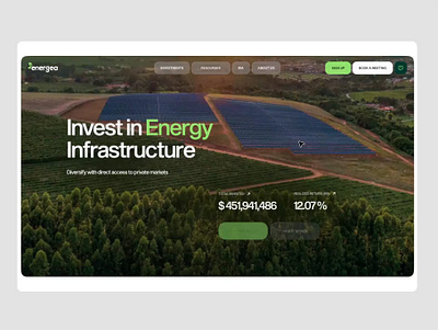 Renewable Energy Website Concept alternative energy cimate tech dashboard design design inspiration eco energy environmental green energy landing page motion design nature renewable renewable energy saas solar energy solar power sustainable sustainable design webdesign inspiration