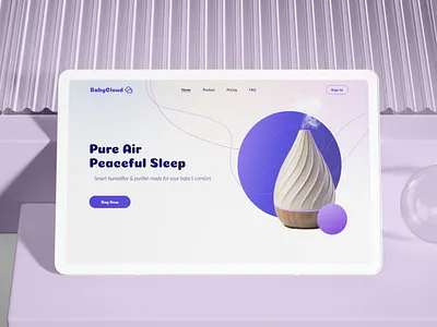 BabyCloud - Website for children's equipment airpurifier baby product babycare clean clean ui drumncode ecommerce graphic design healthtech home page humidifier modern ui parenting tech responsive smart device ui ux web development webdesign