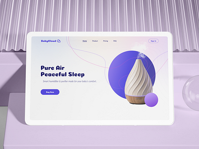 BabyCloud - Website for children's equipment airpurifier baby product babycare clean clean ui drumncode ecommerce graphic design healthtech home page humidifier modern ui parenting tech responsive smart device ui ux web development webdesign