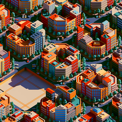Barcelona's Grid 3d animation barcelona c4d cinema4d city construction game illustration isometric redshift