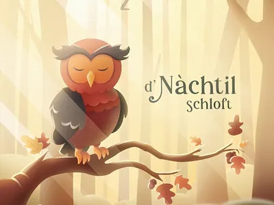 The sleeping Owl 2danimation after effects alsace animation autumn fall illustration illustrator motion design motion graphics owl photoshop tree