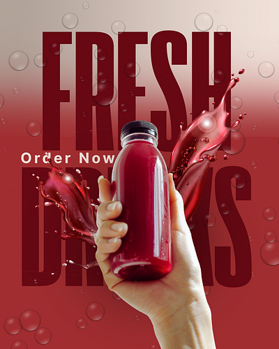 Fresh Drinks ad canva content creator content design design drink facebook ad freelancer fresh graphic design hire me insta post instagram feed marketing order now post social media social media design social media marketing social media post