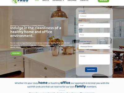 Website Design for a Home & Commercial Cleaning Service branding design graphic design illustration landingpage logo vector webdesign webxpart