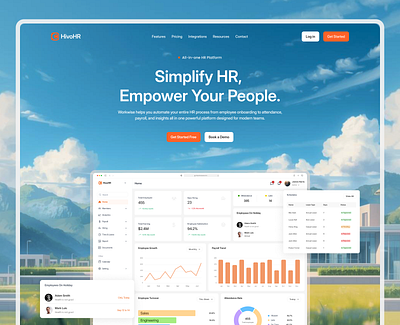 HivoHR - Smart HR SaaS Landing Page figma product design saas uxui