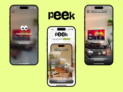 Peek 👀 - Scan your house in minutes ai ar design genz moving peek scan house ux