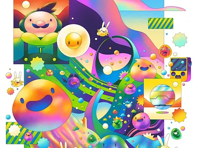 Slime Rancher 2 - Gallery Nucleus affinity art direction art show bright character design exhibition fun gallery game graphic illustration illustrator official poster retro shading texture vector video game whimsical