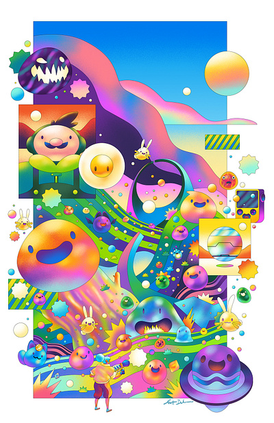 Slime Rancher 2 - Gallery Nucleus affinity art direction art show bright character design exhibition fun gallery game graphic illustration illustrator official poster retro shading texture vector video game whimsical