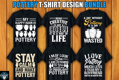 Pottery T-shirt Design Bundle badge design custom tshirts retro vintage tshirtdesign tshirts