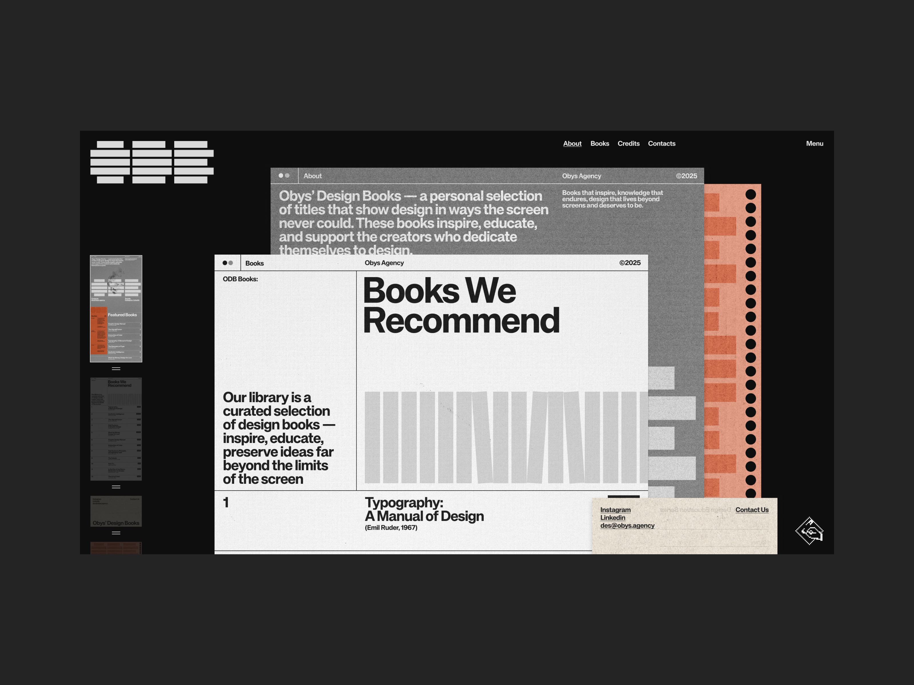 Obys' Design Books animation books design interaction library swiss typography ui website