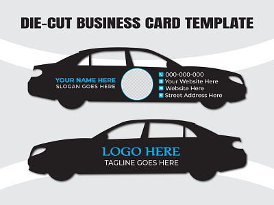 Modern Die-Cut Car-Shaped Visiting Card branding business card company contact corporate creative design diecut elegant layout minimal modern namecard new print professional stationery template visiting