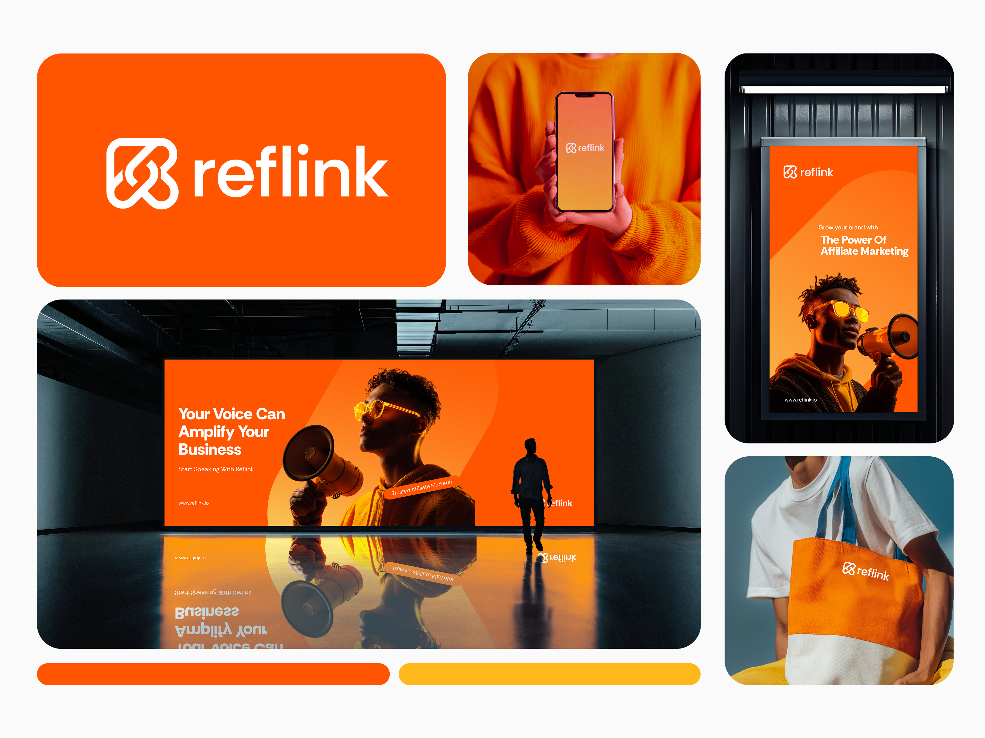Reflink – Affiliate Marketing SaaS Campaign Branding brand storytelling branding colorful connection digital marketing ecommerce icon influencer link logo logo creator logodesign logotype marketing campaign modern logo r logo referral saas logo startup trust