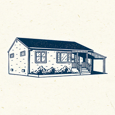 Vintage House Illustration distress distressed graphic design house house drawing house illustration illustration ink retro rough vintage vintage illustration