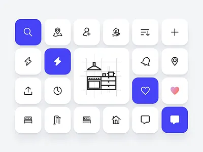 Real Estate Icon Set cleanui designsystem icondesign iconset minimaldesign real estate realestate realestateapp uiassets uidesign uiux vectoricons