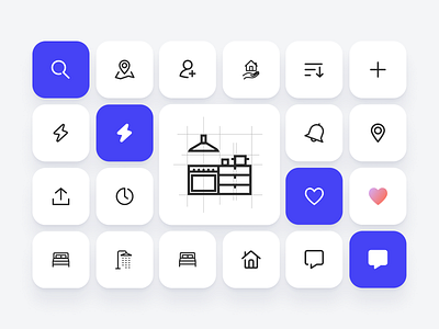 Real Estate Icon Set cleanui designsystem icondesign iconset minimaldesign real estate realestate realestateapp uiassets uidesign uiux vectoricons