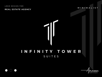 Infinity Tower Suites Minimalist Logo Design abstract agency animation architecture brand branding building business corporate design graphic graphic design icon identity logo luxury minimalist modern motion graphics real estate