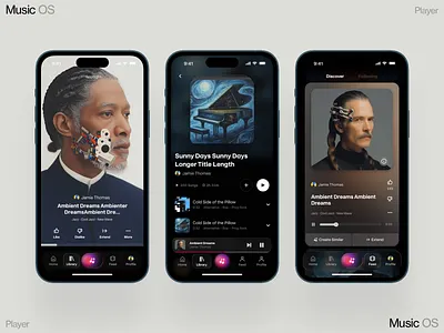 Player Music dashboard design homepage illustration interface ios iphone mobile