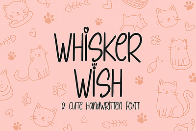 Whisker Wish branding cat cute design font funny graphic design handwritten illustration logo script ui ux vector whisker wish