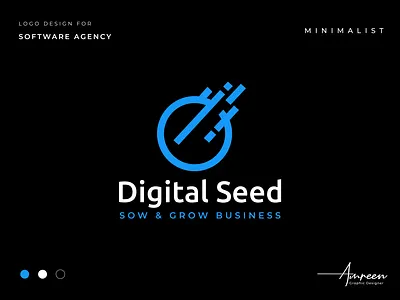 Digital Seed: A Minimalist Logo Design abstract agency business connection corporate data design digital grow growth identity innovation logo minimalist modern network seed software sow technology
